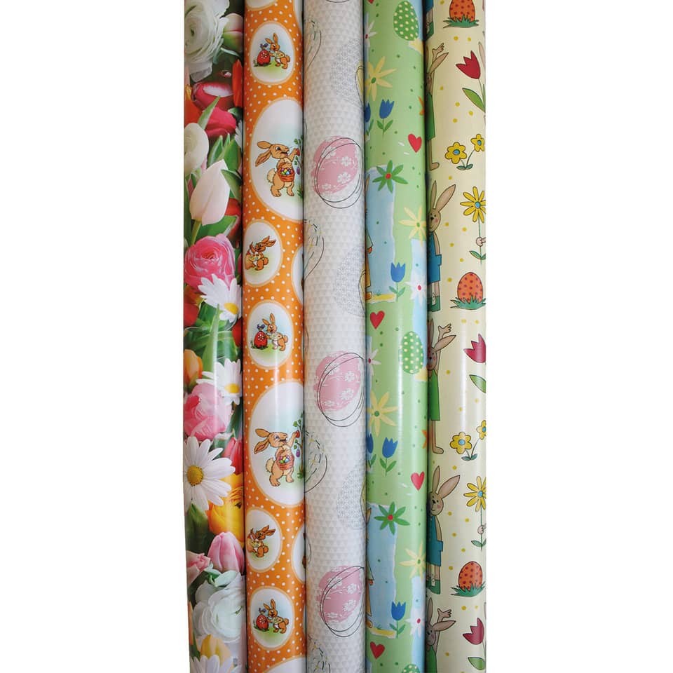 Oster-Geschenkpapierrolle - 2 m x 70 cm, sortiert