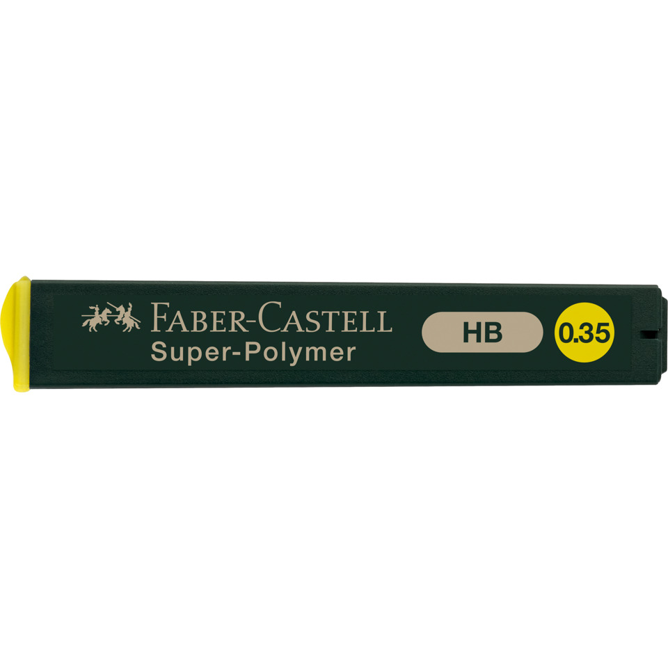 Feinmine SUPER-POLYMER - 0,3/0,35 mm, HB, schwarz, 12 Minen