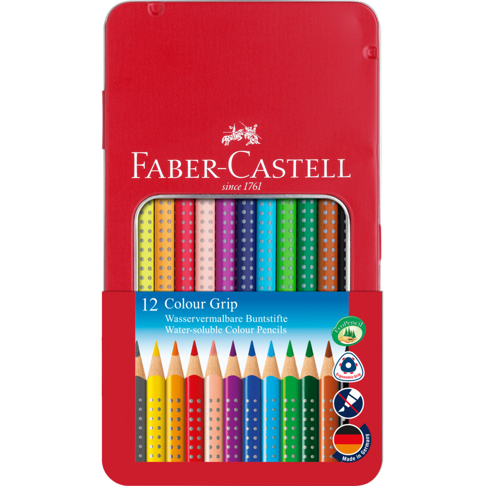 Buntstift Colour GRIP - 12 Farben, Metalletui