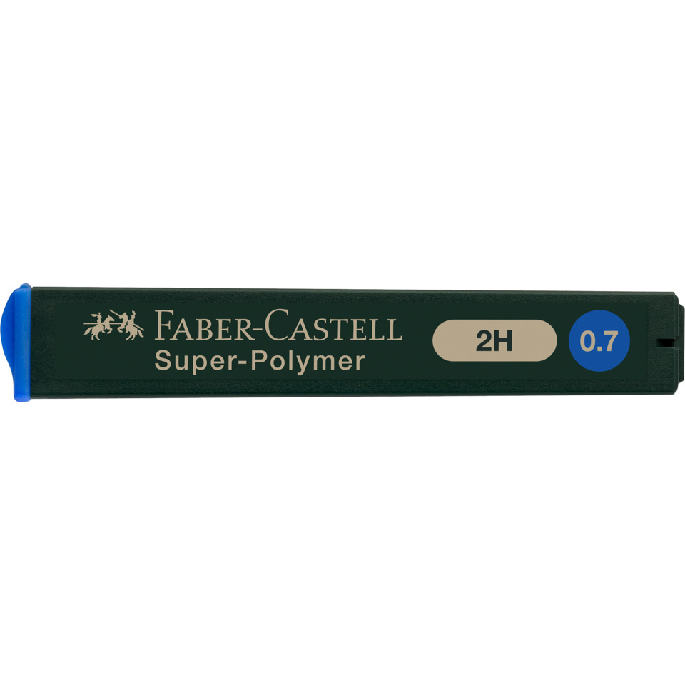 Feinmine SUPER POLYMER - 0,7 mm, 2H, schwarz, 12 Minen