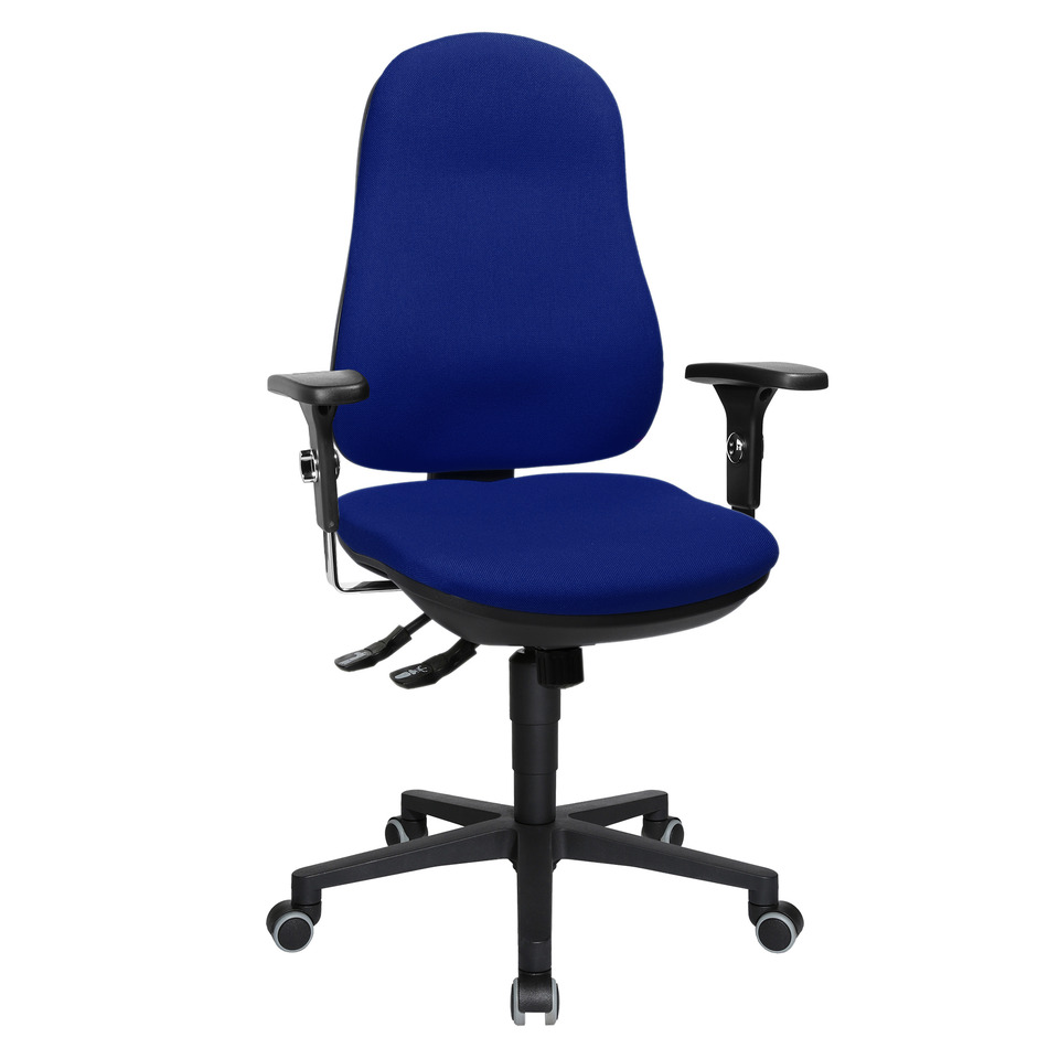 Bürodrehstuhl Support® SY ohne Armlehnen royalblau