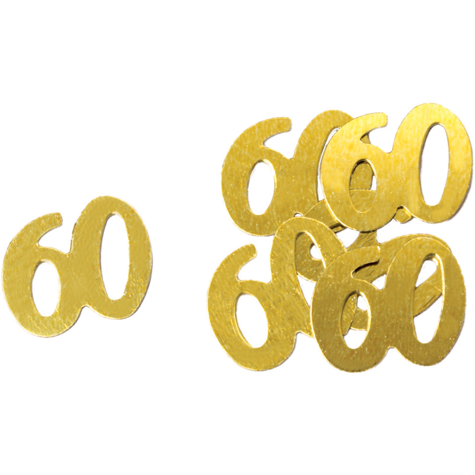 Konfetti Zahl 60 - 10 g, ca. 15 mm, gold