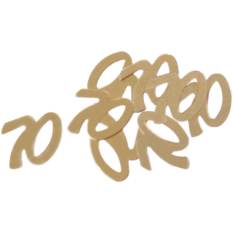 Konfetti Zahl 70 - 10 g, ca. 15 mm, gold