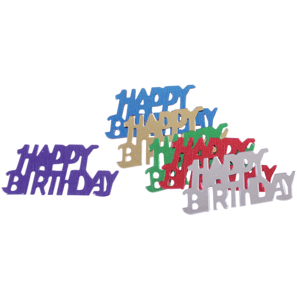 Konfetti Happy Birthday - ca. 32 mm, sortiert