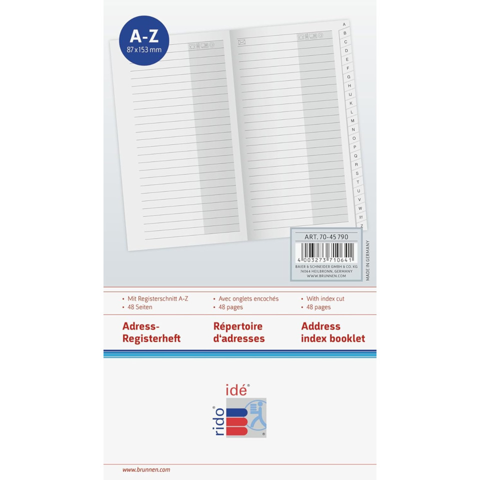 Ersatzeinlage Mini Adresse 8,7 x 15,3cm