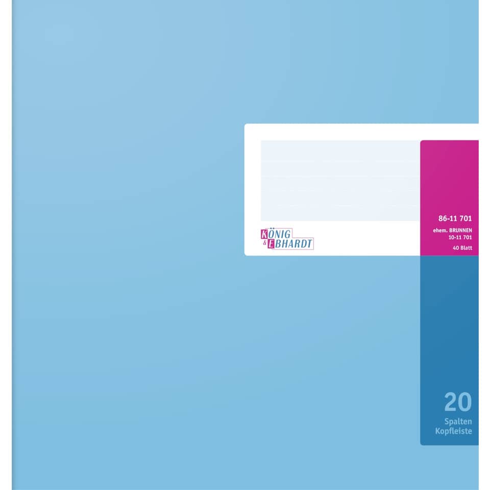 Spaltenbuch Kopfleisten-Ausführung - 277 x 257 mm, 20 Spalten