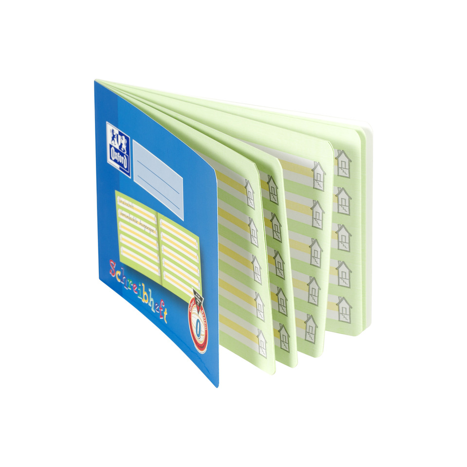 Heft, A5 quer, 0 mit gelbem Mittelband, 16, robuster, abwischbarer Deckel