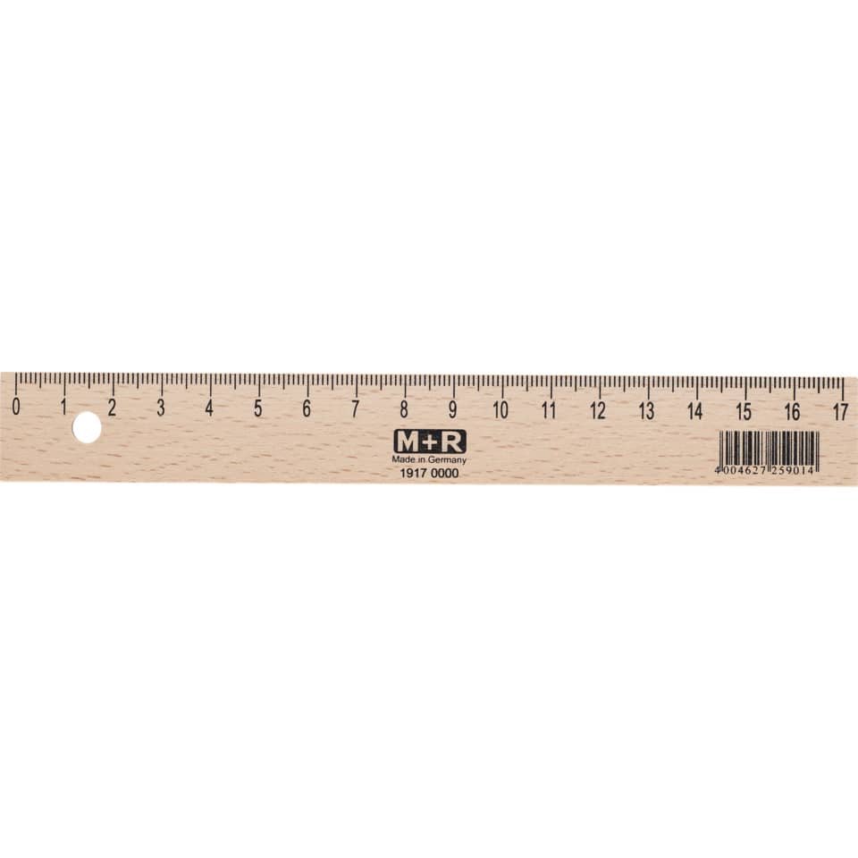 Holzlineal - 17 cm
