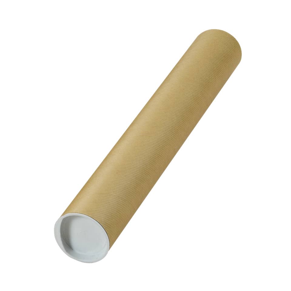 Versandrohre mit vormontierten Verschlusskappen - Ø 60 x 430 mm, braun, 24 Stück