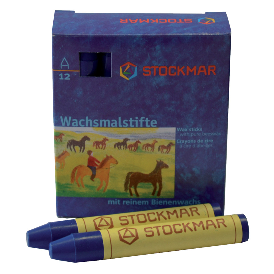 Wachsmalstifte - blau - 12 Stifte