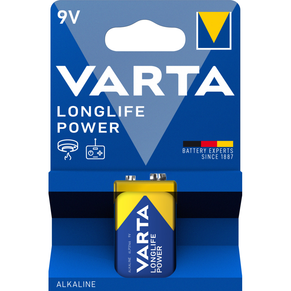 Batterie Alkali-Mangan Longlife Power 9V, 6 LP 3146/E Block, 1 Stück