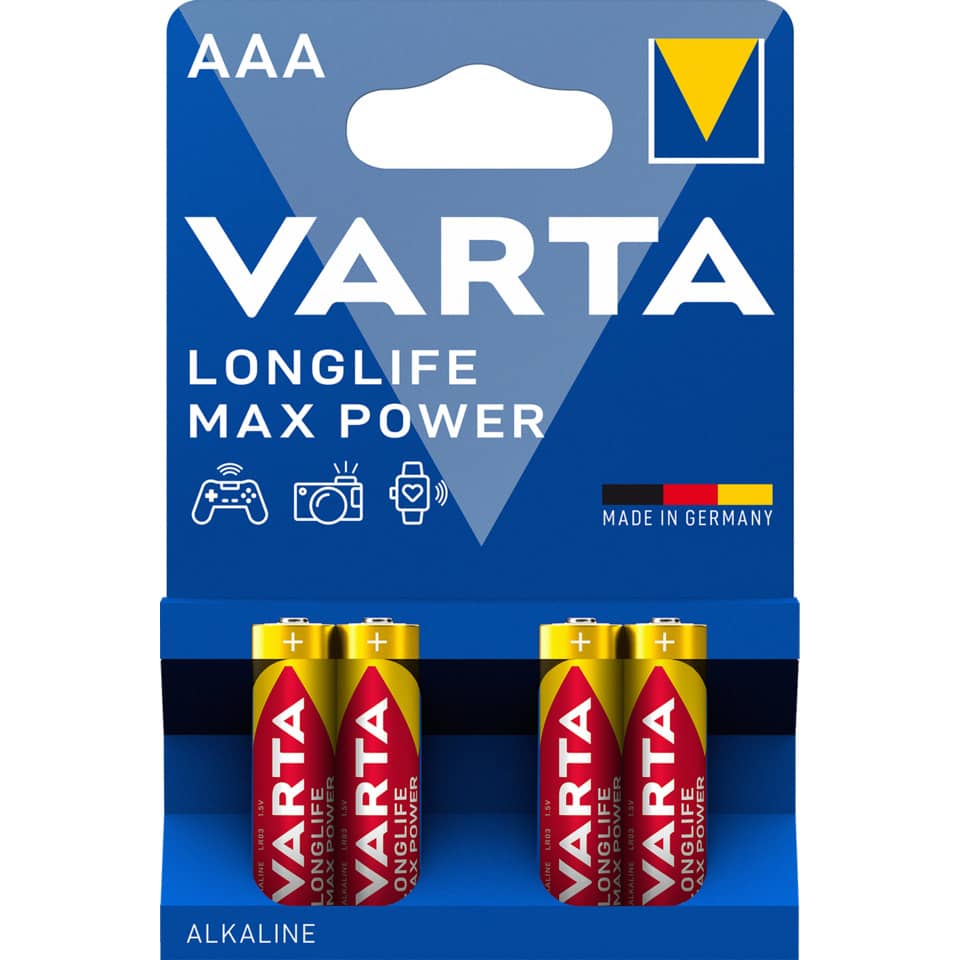 Batterie Alkali-Mangan Longlife Max Power, LR6/AA/Mignon, 4 Stück