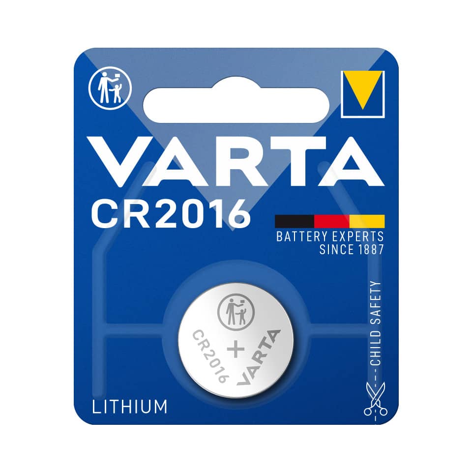 Knopfzellen-Batterie Lithium CR2016, 1 Stück