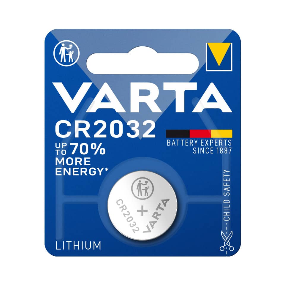 Knopfzellen-Batterie Lithium CR2032, 1 Stück