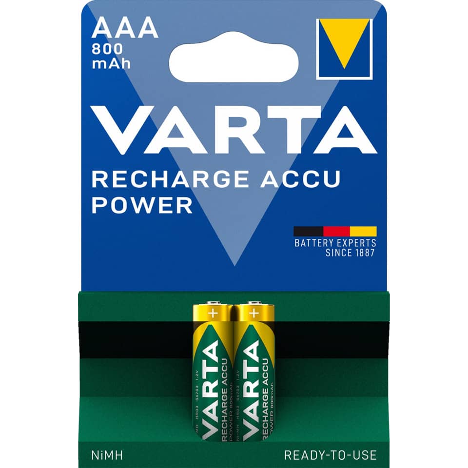Batterie Akku Power, HR03/AAA/Micro, NiMH 800mAh, 2 Stück