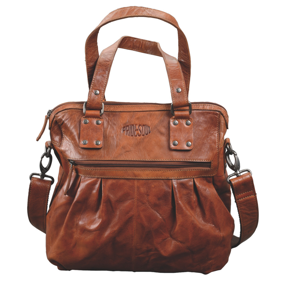 Damentasche HOLLY, 300 x 350 x 90 mm, Leder, cognac