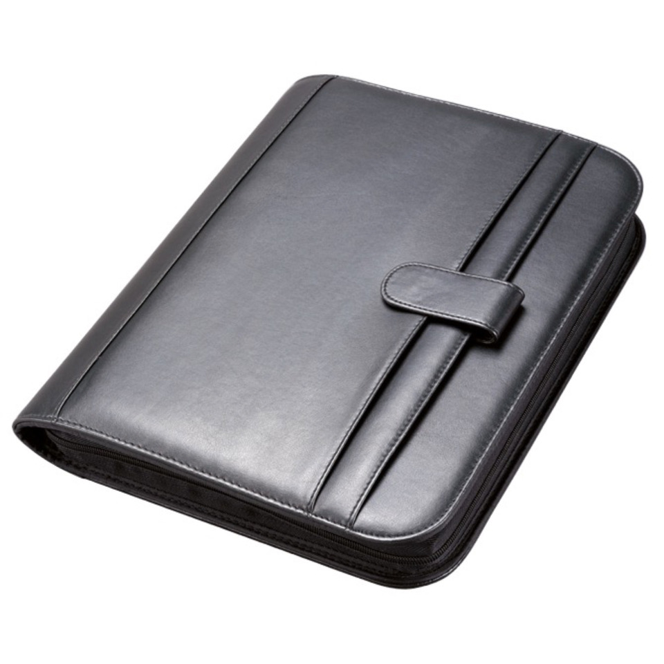 Ringbuchmappe RICCIONE - A4, 28 x 35,5 x 4 cm, 4 Ringe, Kunstleder, schwarz