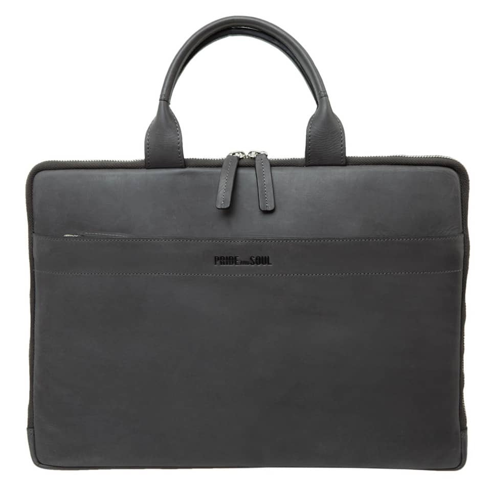 Laptoptasche Rate - 15", dunkelgrau, Leder