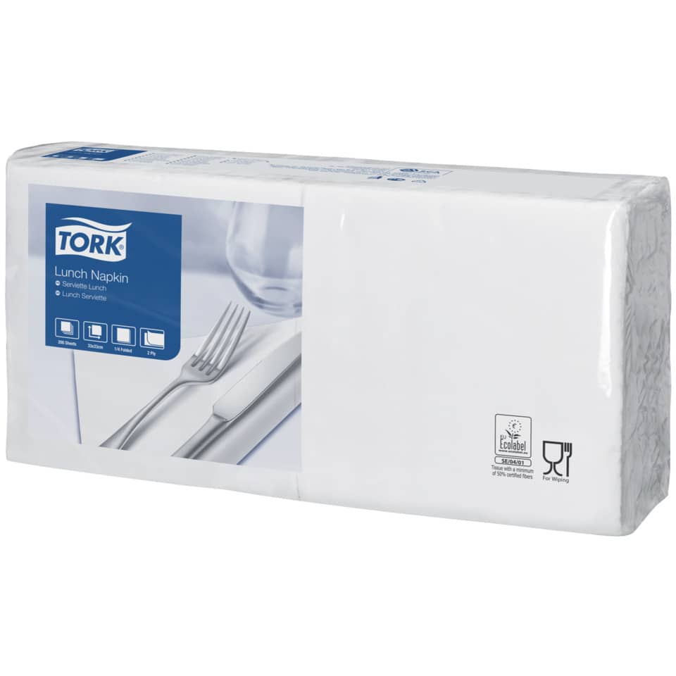 Lunchservietten Advanced 33x33cm 1/4 Falz 2-lagig weiß 200 Stück