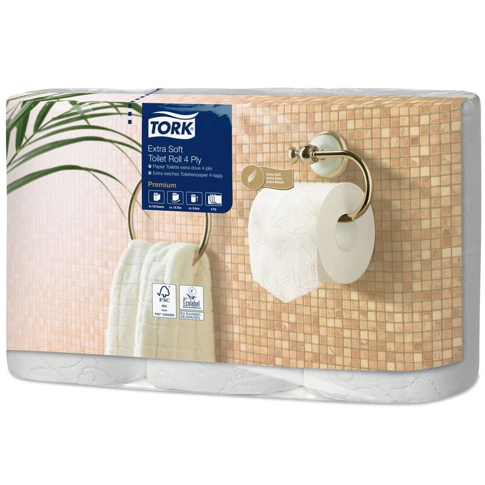 Toilettenpapier für T4 System - extra weich, 4-lagig, 42 Rollen, weiß