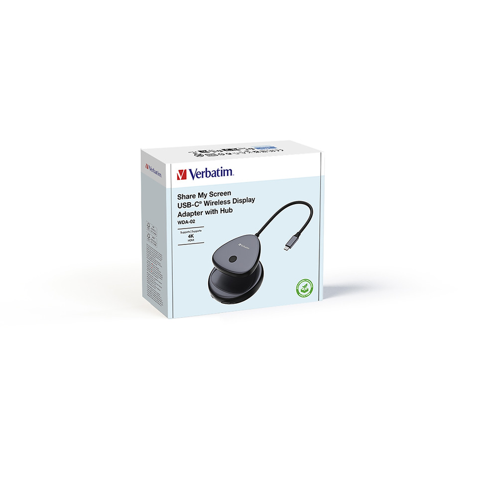 Share My Screen USB-Wireless Adapter 4K mit Hub WDA-01, schwarz