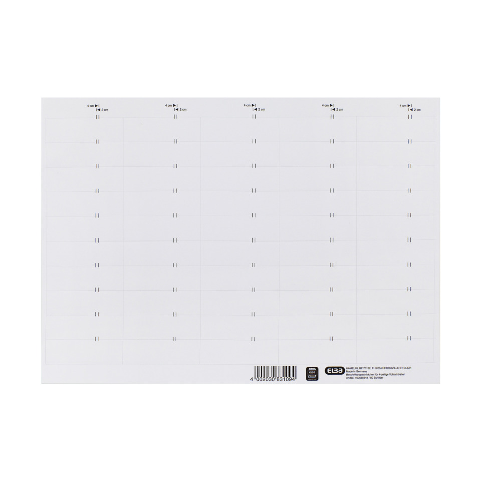 vertic® Beschriftungsschild für Registratur, 58 x 18 mm, weiß, 50 Stück