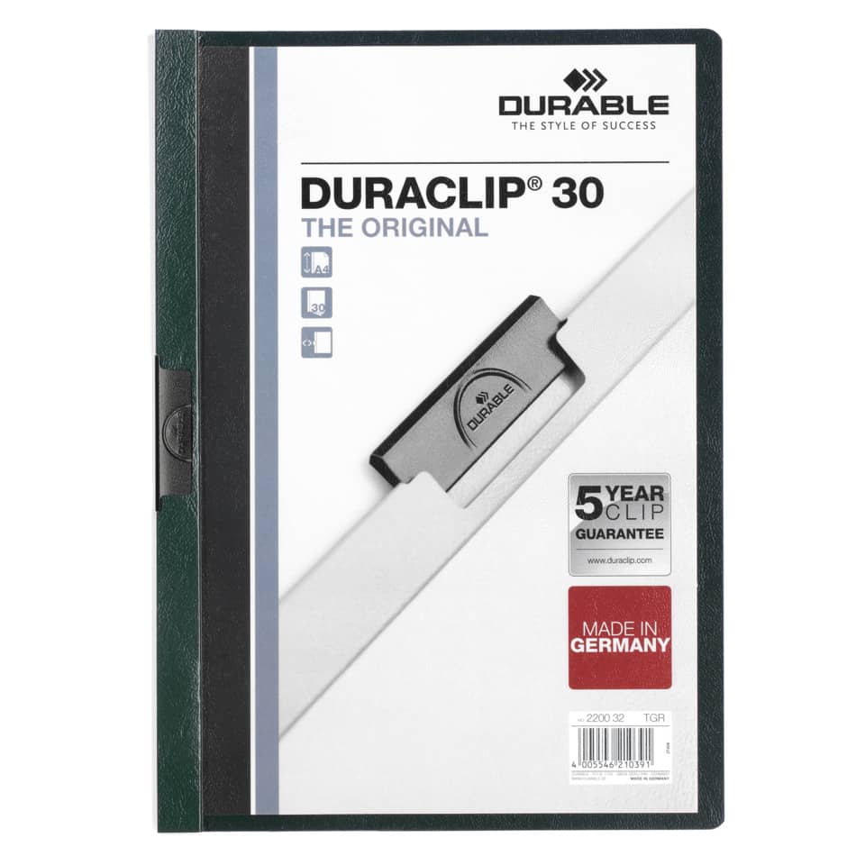 Klemm-Mappe DURACLIP® 30 - A4, petrol/dunkelgrün