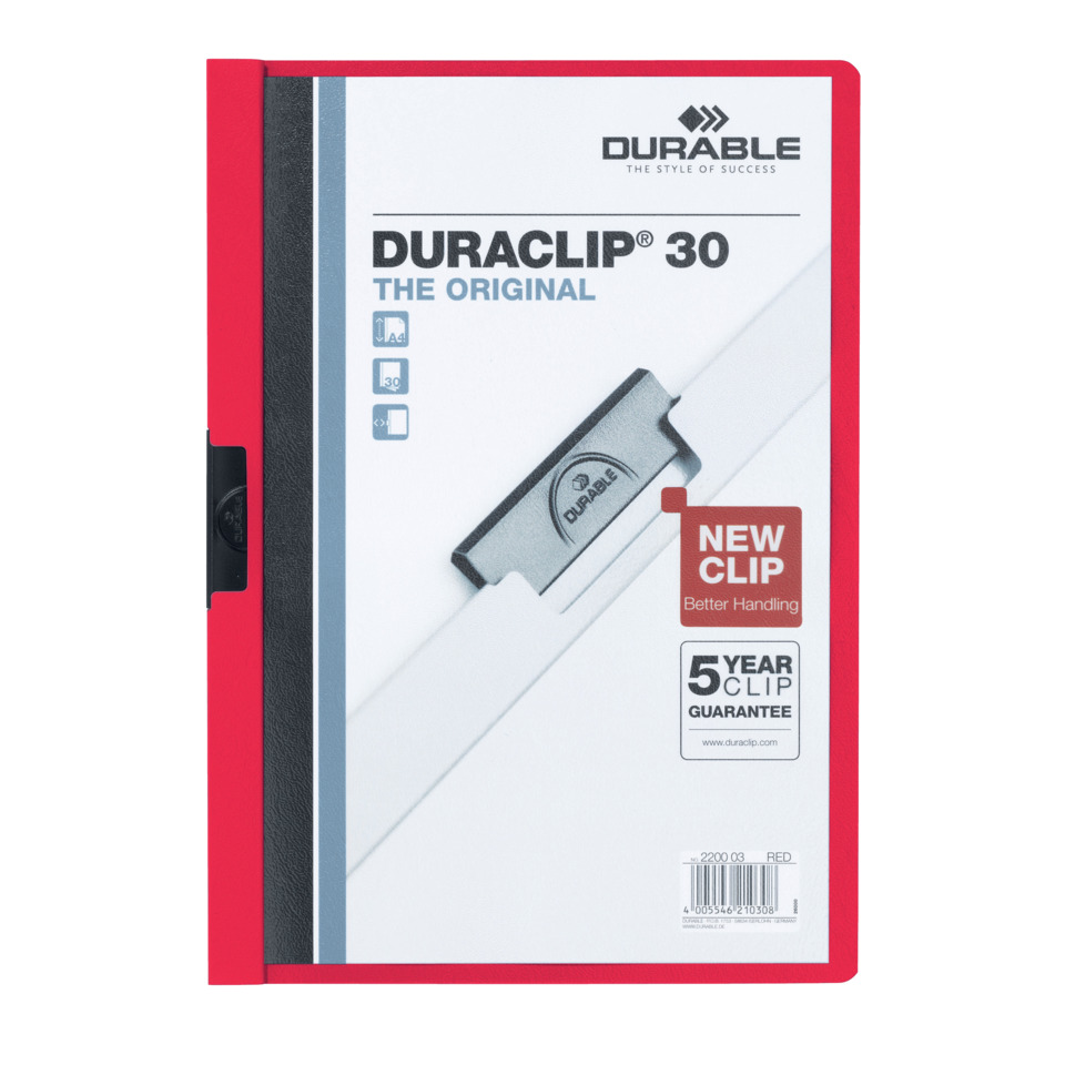 Klemm-Mappe DURACLIP® 30 - A4, rot