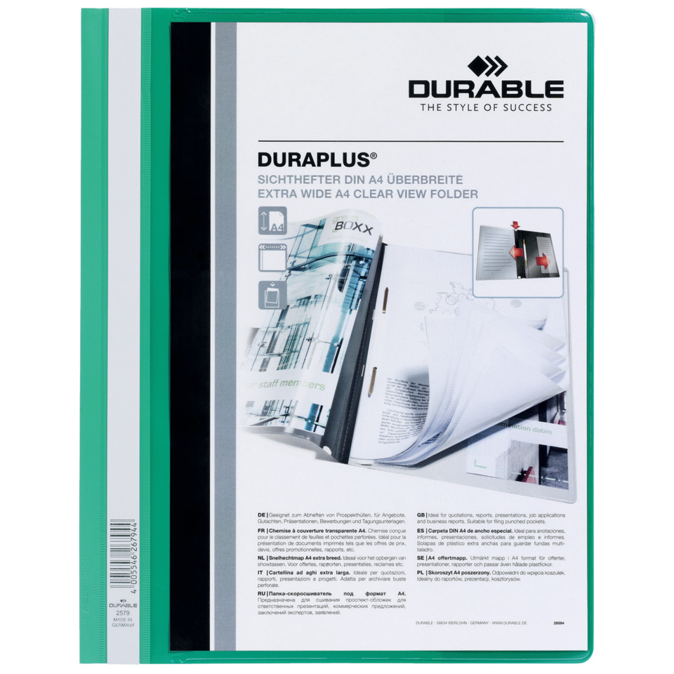Angebotshefter DURAPLUS® - strapazierfähige Folie, A4+, grün
