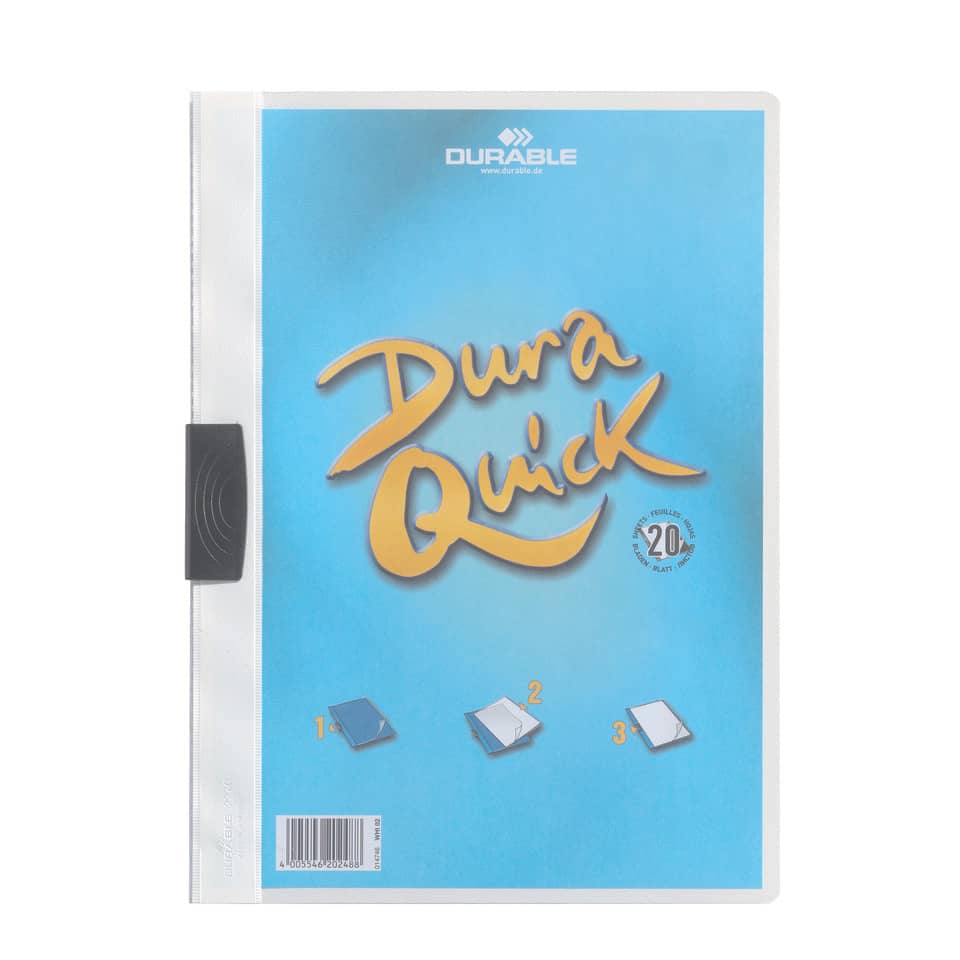 Klemm-Mappe DURAQUICK® - Weich-/Hartfolie, 20 Blatt, transparent/weiß