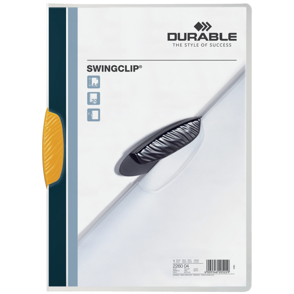 Klemm-Mappe SWINGCLIP® - 30 Blatt, gelb