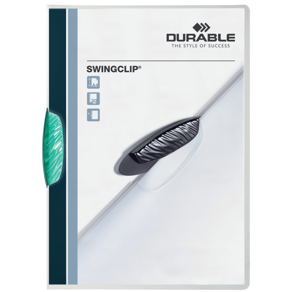 Klemm-Mappe SWINGCLIP® - 30 Blatt, petrol/dunkelgrün