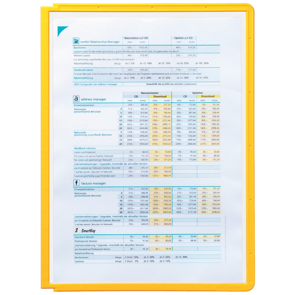 Sichttafel SHERPA® PANEL A4, gelb