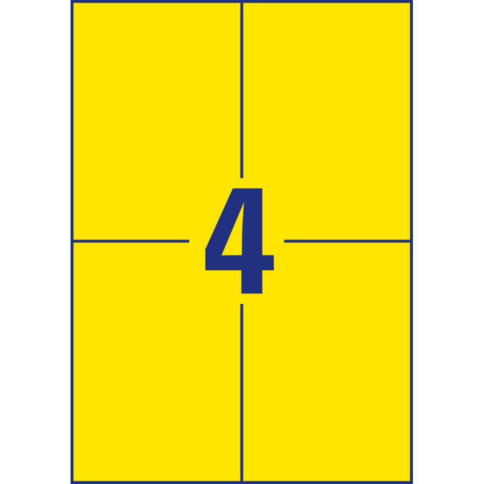 3459 Etiketten - 105 x 148 mm, gelb, 400 Etiketten/100 Blatt, permanent