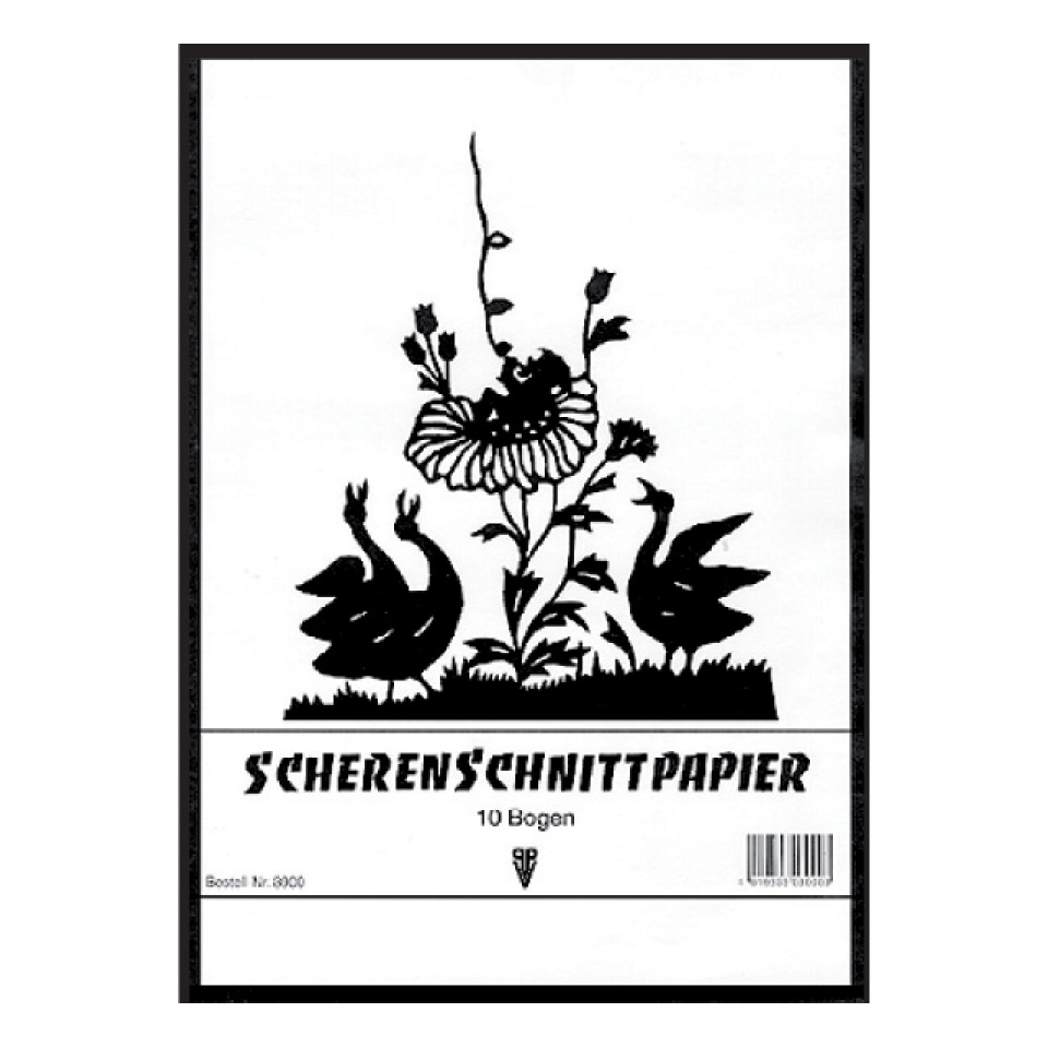 Scherenschnittpapier - Heft A3, 10 Blatt, schwarz
