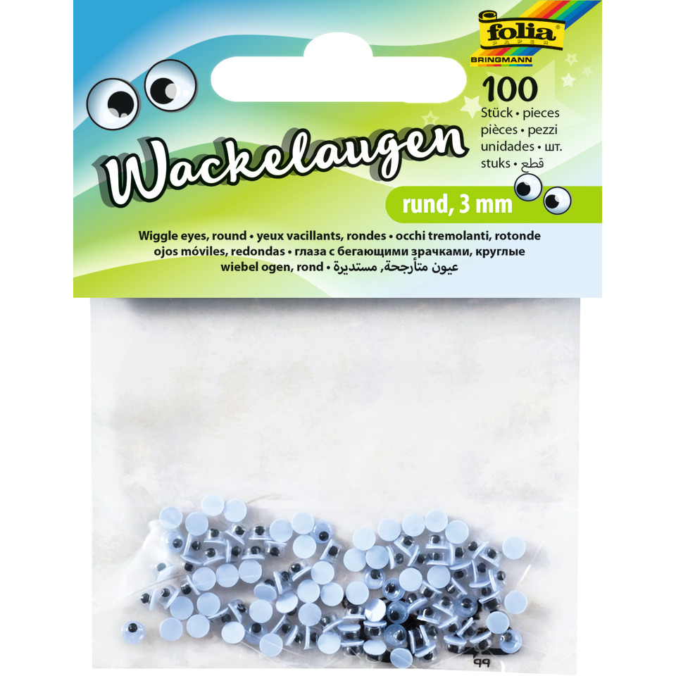 Wackelaugen Ø 3 mm, rund, 100 Stück