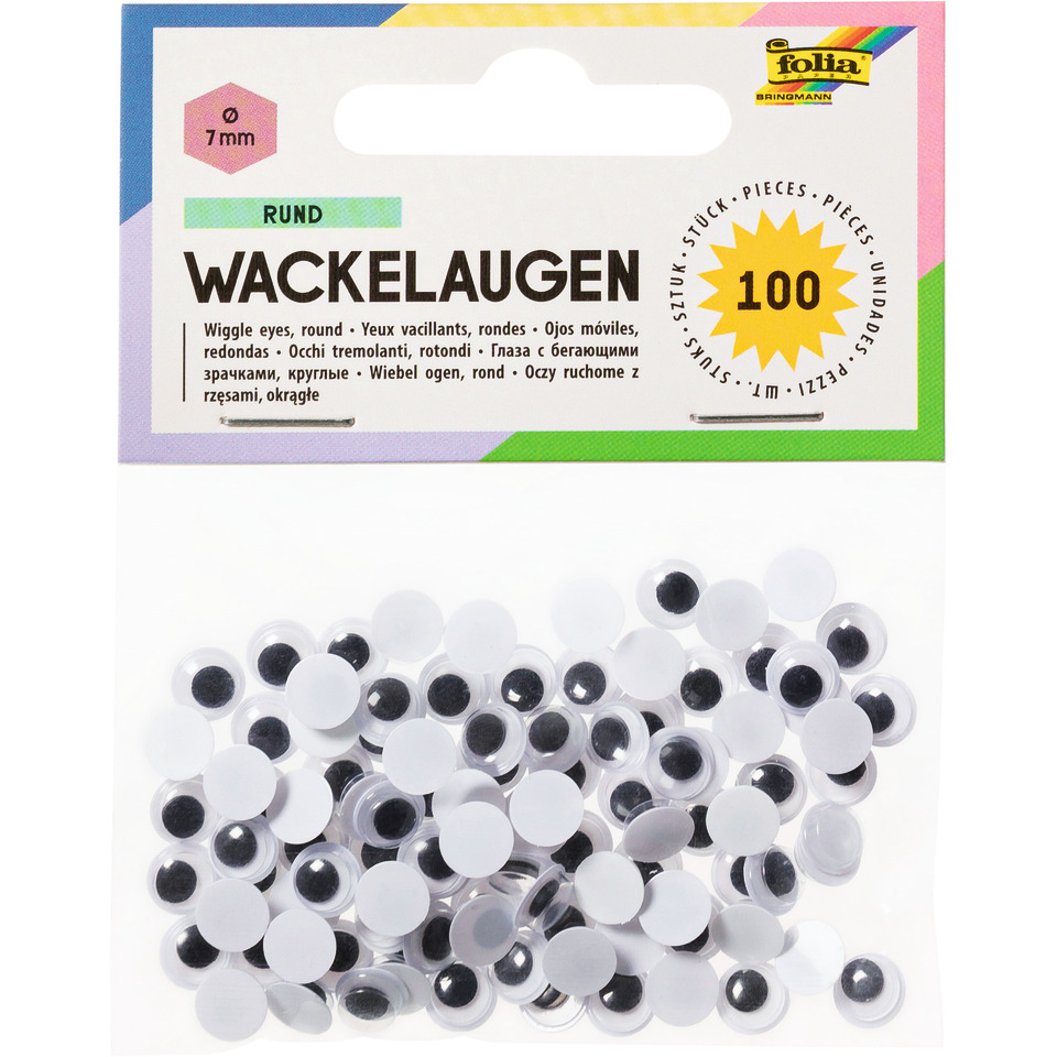 Wackelaugen Ø 7 mm, rund, 100 Stück