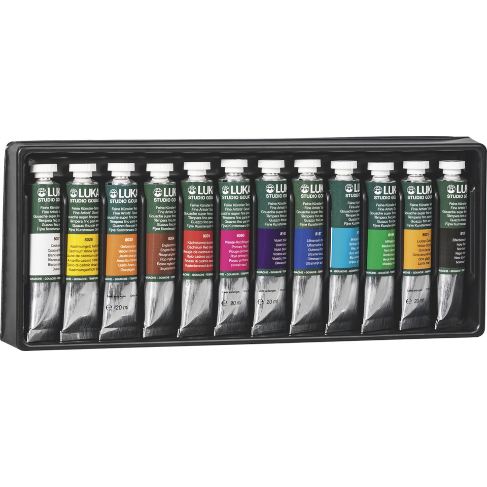 Malfarbe Tempera - 12 x 20 ml Tuben, sortiert
