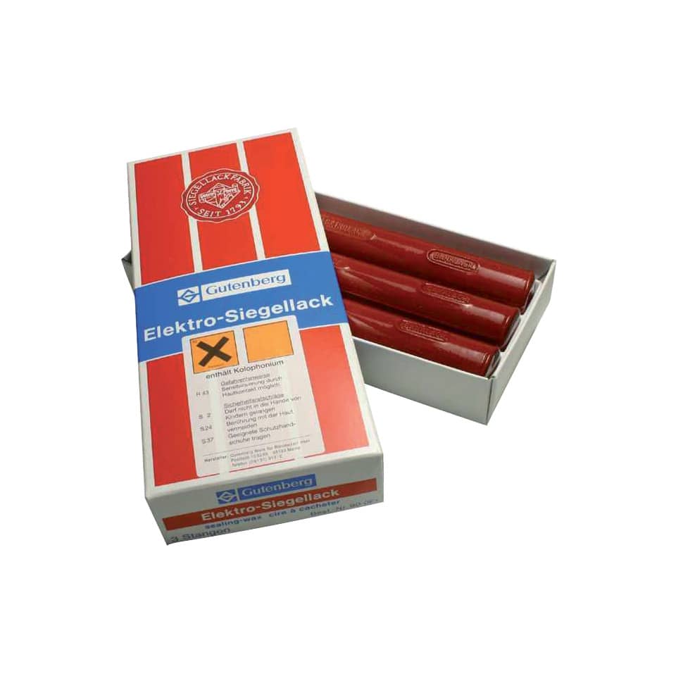 Siegellack für Elektro-Siegelstift - 3 Stangen, zinnoberrot