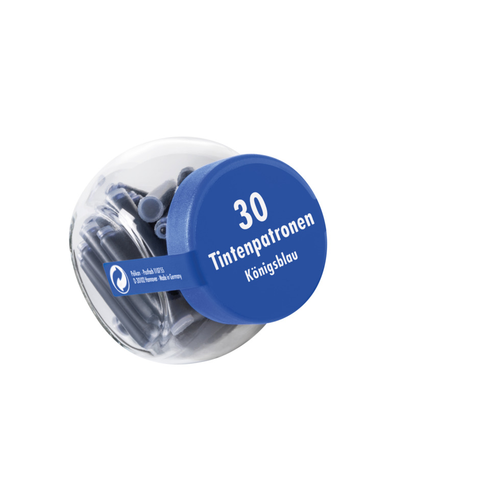 Tintenpatrone 4001® - königsblau, Glas mit 30 Patronen