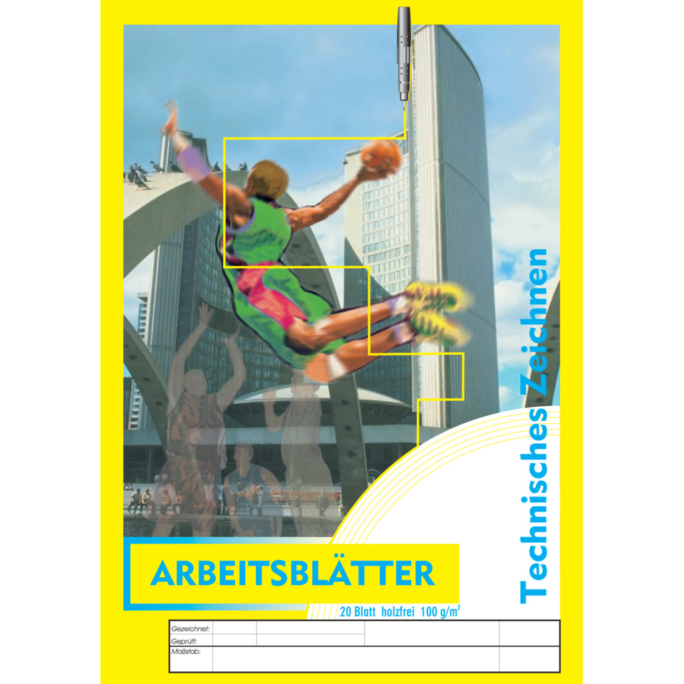 Arbeitsblätter für technisches Zeichnen 100g/qm, weiß, DIN A4, 20 Blatt