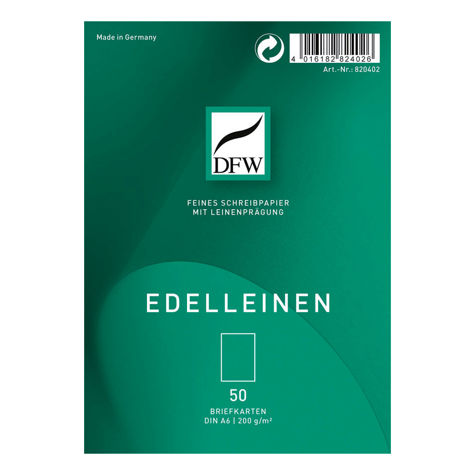 Briefkarte Edelleinen - A6 hoch, 50 Stück