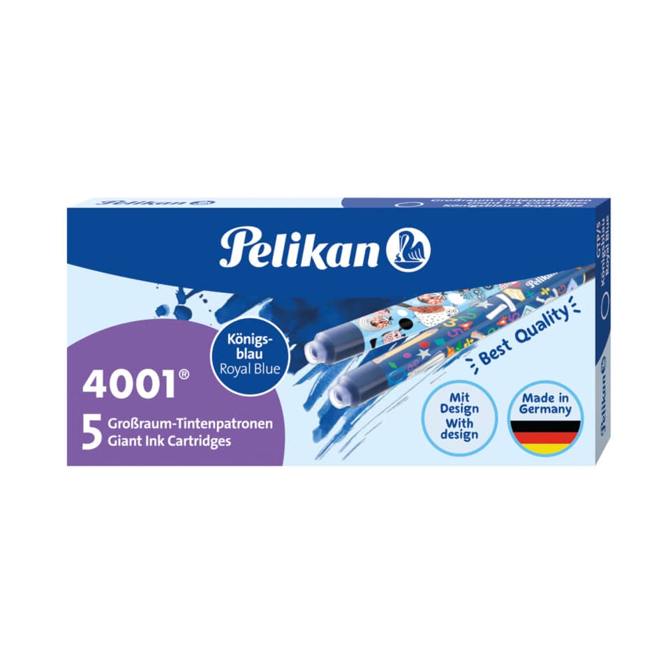 Tintenpatrone 4001® GTP/5 - königsblau, Etui mit 5 bunt bedruckten Patronen