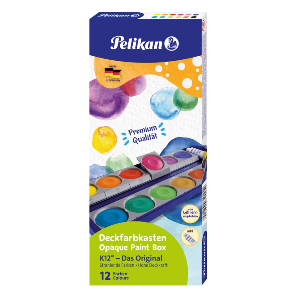 Deckfarbkasten 735K/12 - 12 Farben + 1 Deckweiß, blau