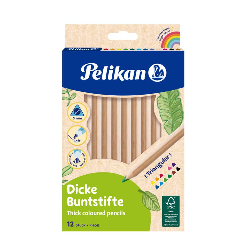 Farbstifte Natur - dick, 12er Pack