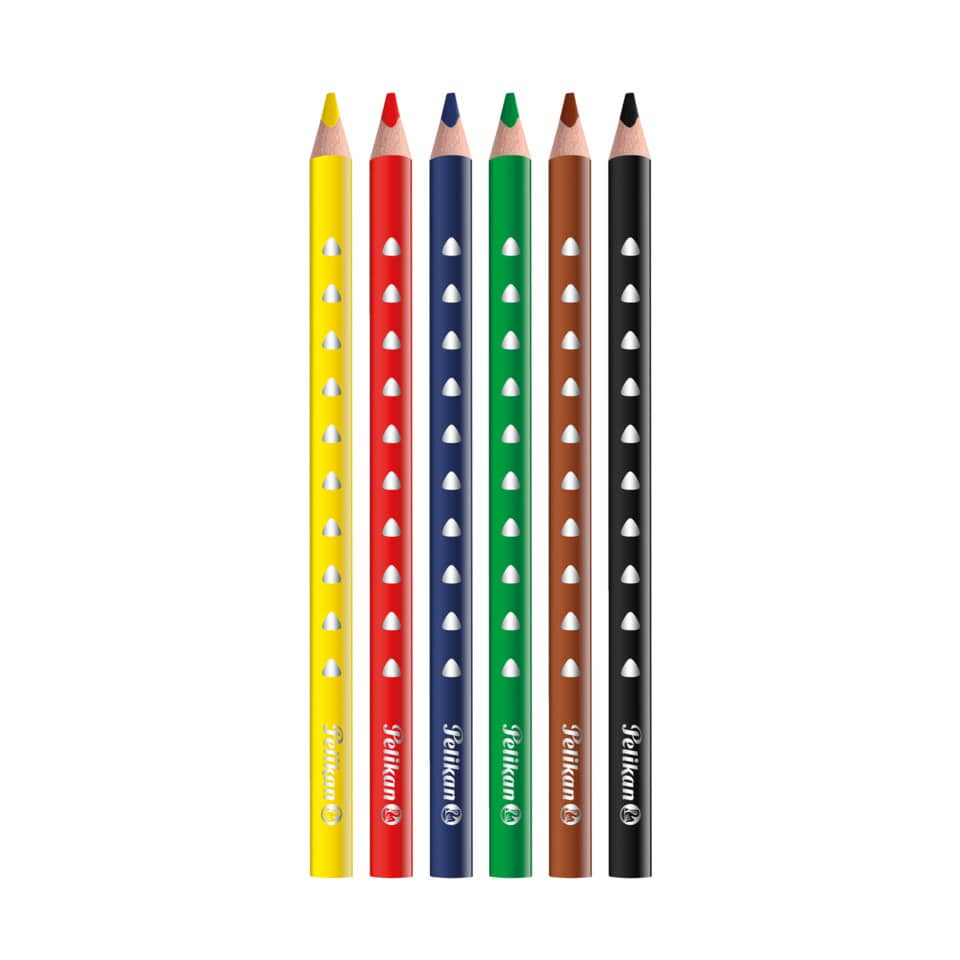Farbstifte SILVERINO - dick, 6er Pack