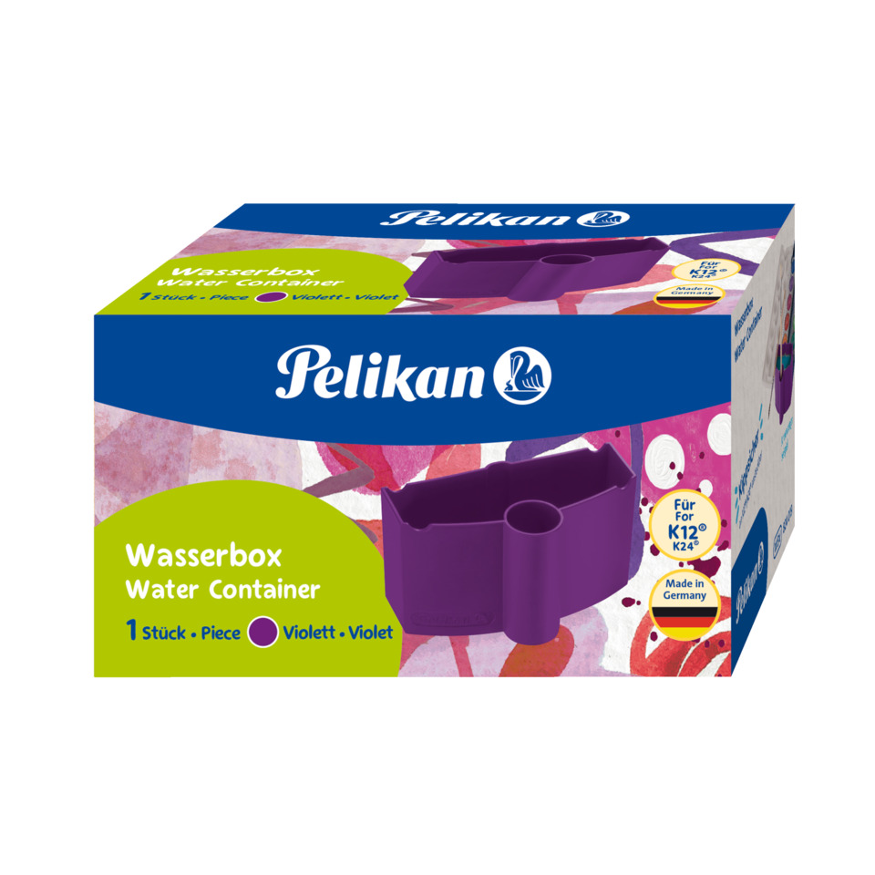 Wasserbecher mit Pinselhalter - violett