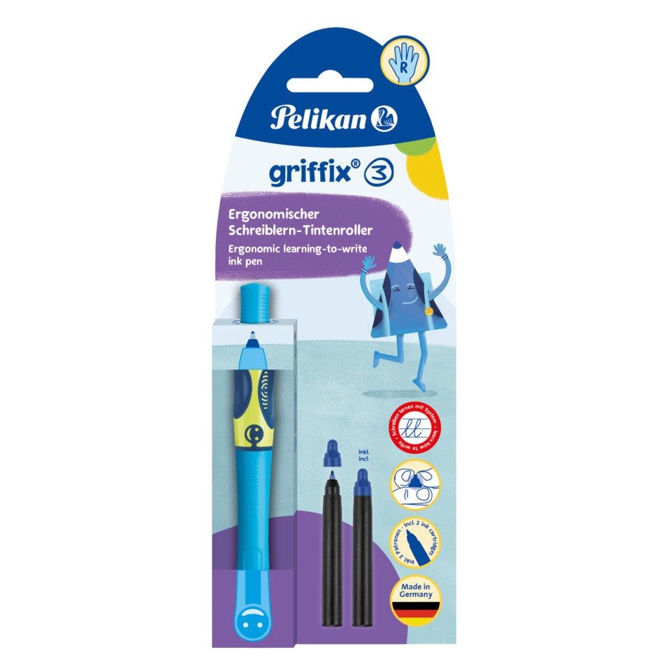 griffix® Tintenroller Stufe 3 - Neon Fresh Blue, Faltschachtel/Blister