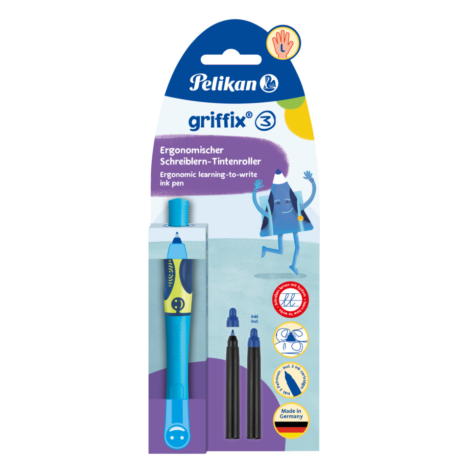griffix® Tintenroller Stufe 3 - Neon Fresh Blue, Faltschachtel/Blister