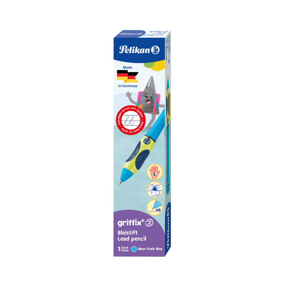 griffix® Bleistift - Neon Fresh Blue, Linkshänder, Faltschachtel
